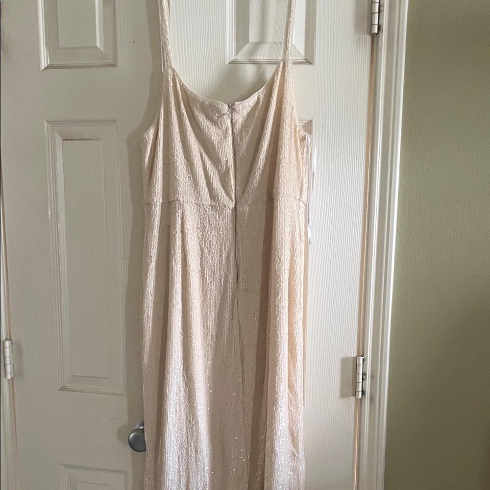 Donna Karan Champagne Sequin Strapless Dress - Picture 3 of 5